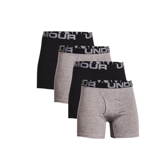 Under Armour Other - Under Armour 4-Pack Boys' UA Gray Black Cotton Stretch Boxer Briefs 1357920-011